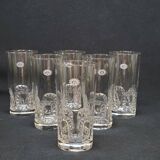 6 Verres A Orangeade Eau Vintage Publicitaires La Roche Aux Fées