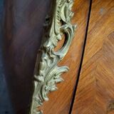 Louis XV style curved chest of drawers in marquetry circa 1880
