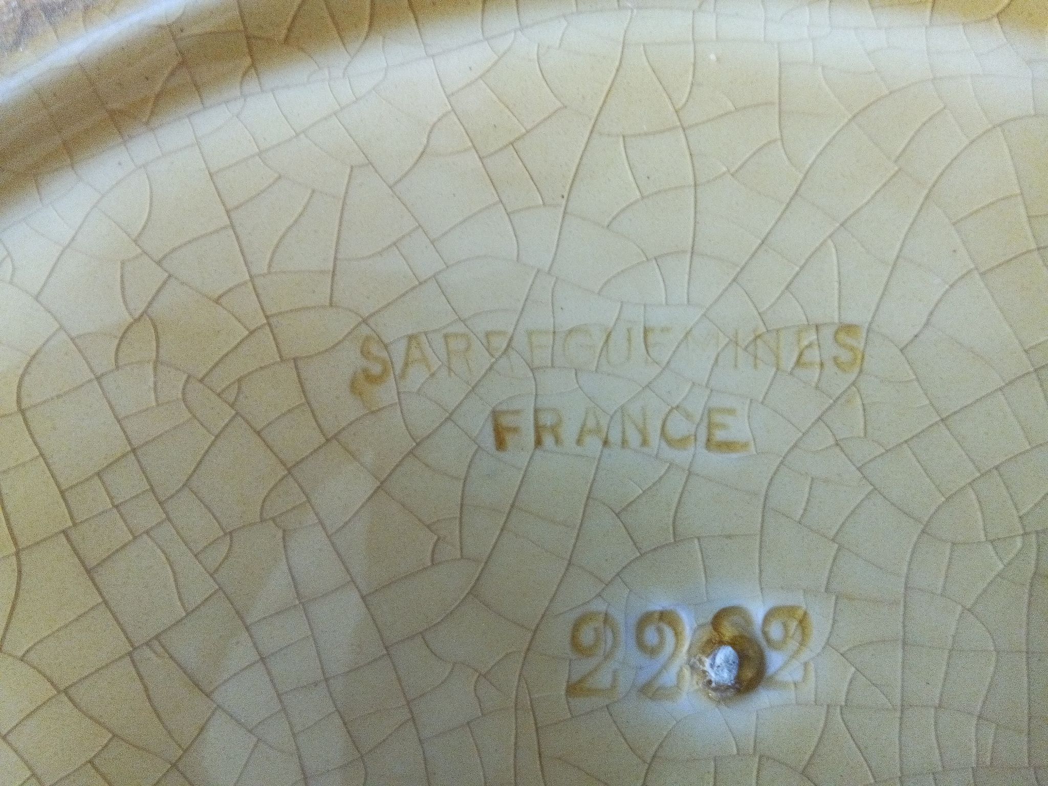 Art Deco pot cover Faience SARREGUEMINES Large model