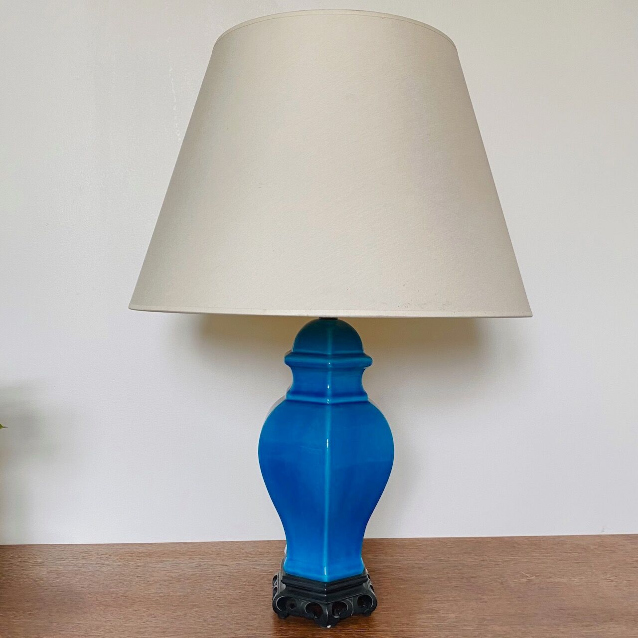 Blue turquoise ceramic table lamp