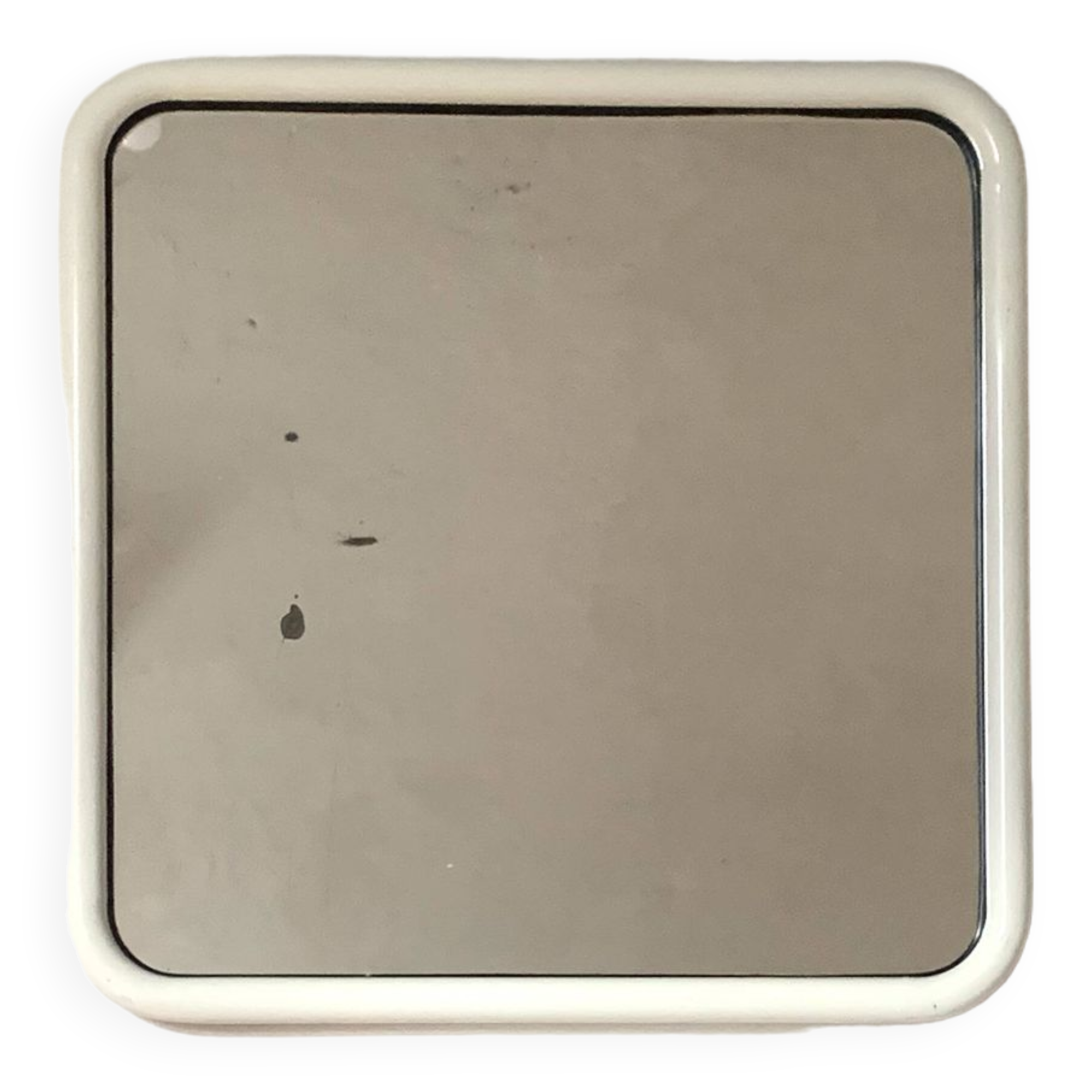 White tubular metal wall mirror