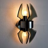 Veca wall lamp, carved murano glass, italy, 1970