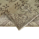 Handwoven anatolian beige carpet 140 cm x 275 cm