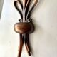 Pair of Art Deco wall lights, copper and frosted glass