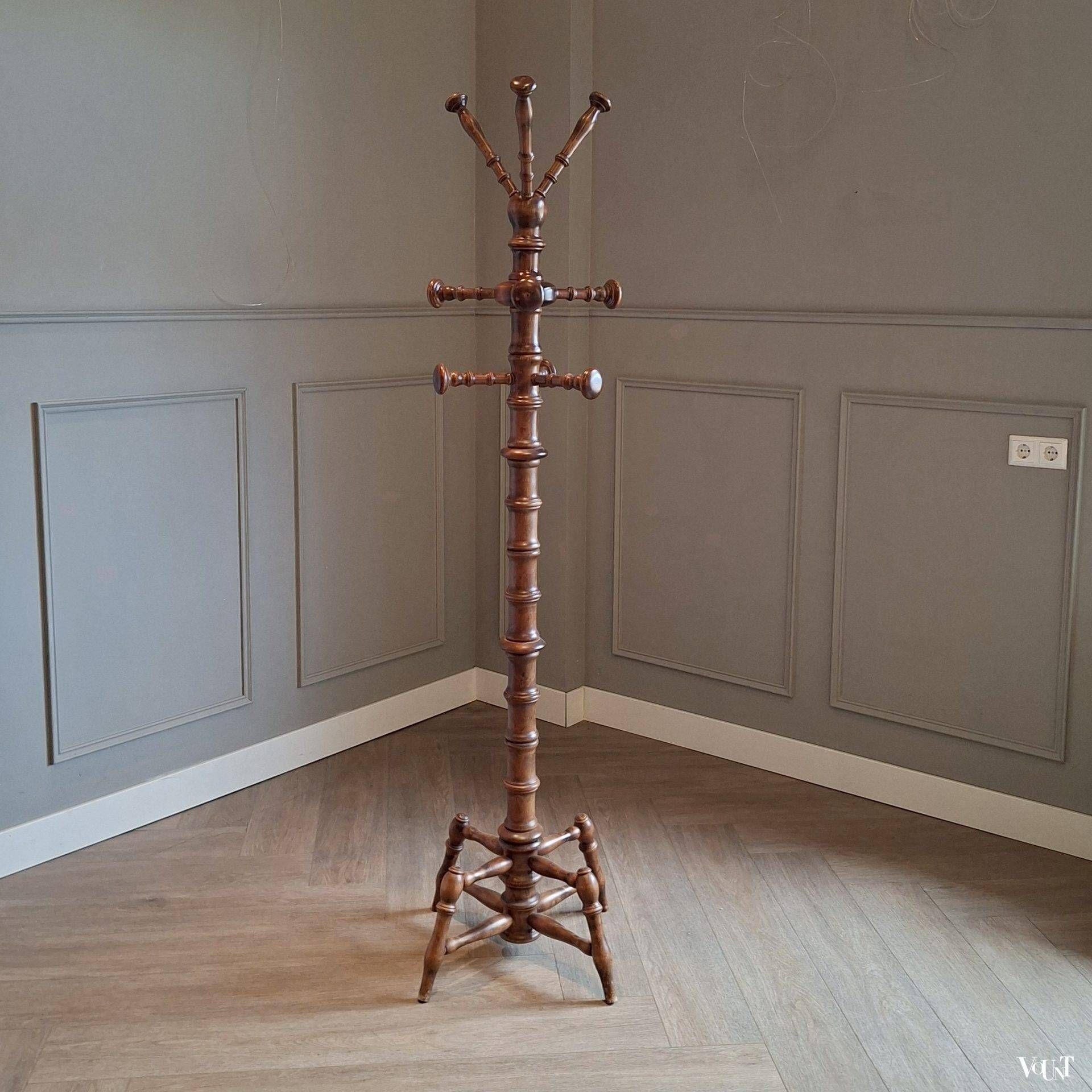 Faux bamboo standing coat rack, 1970s