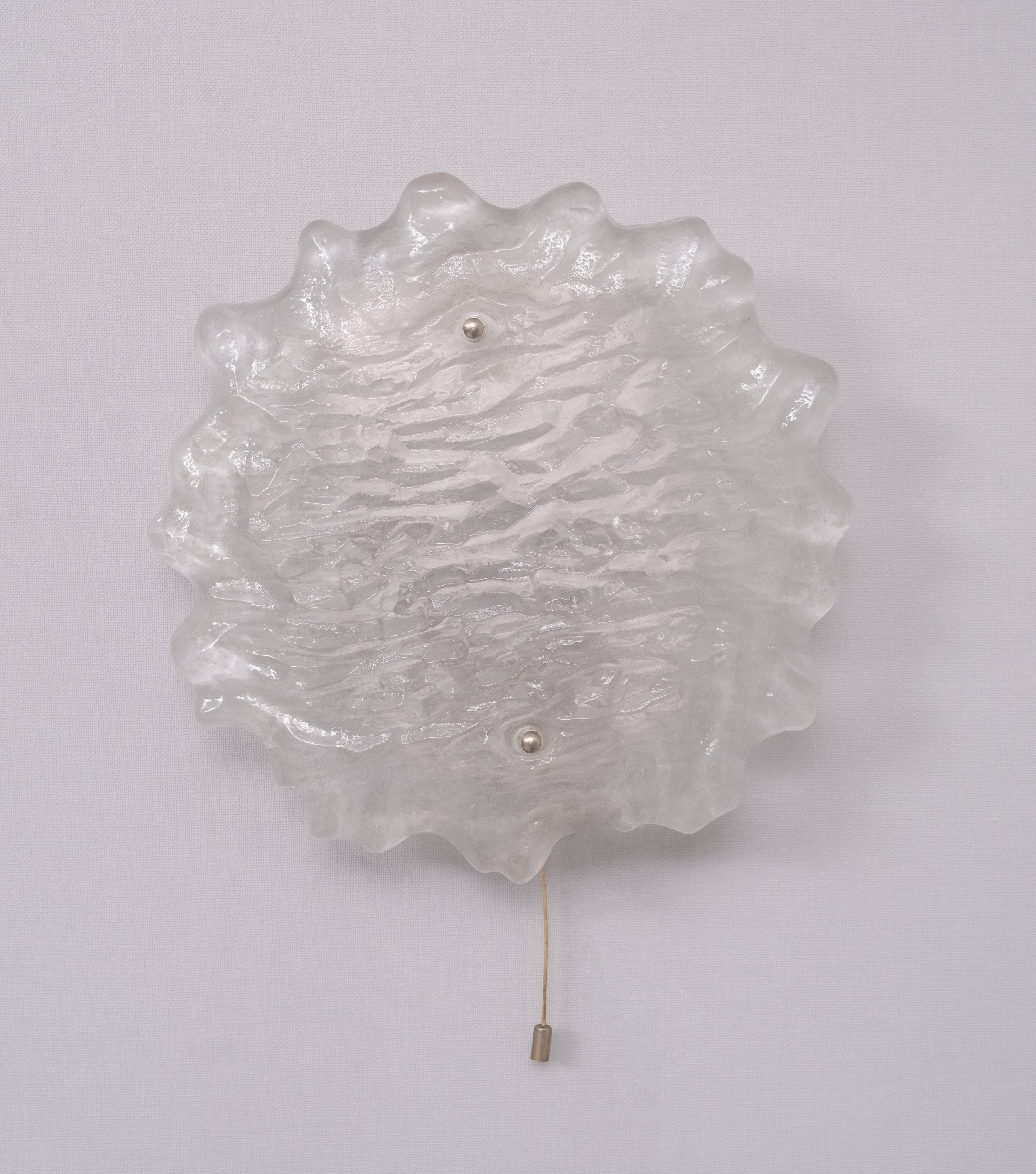 J.T. Kalmer Frosted Glass wall lamp 1960s Austria