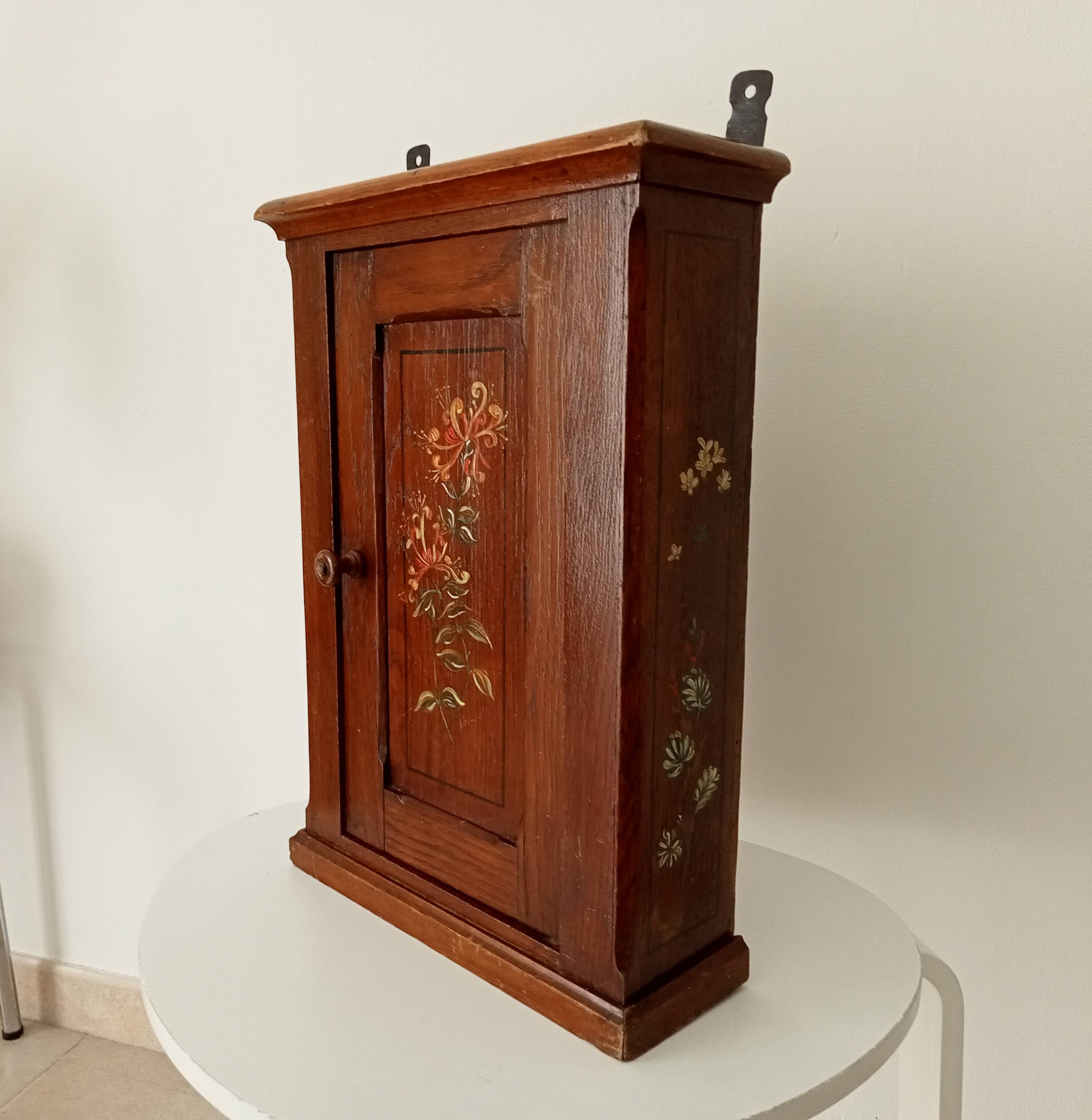 Old bathroom cabinet in solid oak, mid-20th century