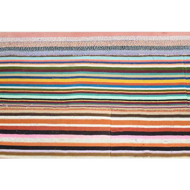 Vintage Turkish Oushak Handmade Wool Cotton Orange Area Rug 201x359