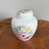Wedgwood « Meadow Sweet » Pot de gingembre, porcelaine tendre avec motif de fleurs roses et bleues, fabriqué en Angleterre