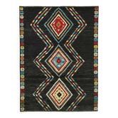 Tapis turc contemporain en laine noire noué à la main, 172 cm x 241 cm