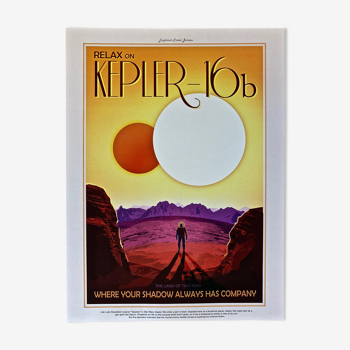 Lithographic print of the planet kepler-16b from the series "visions of the future"