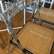 Set of 4 Italian folding chairs with caning.