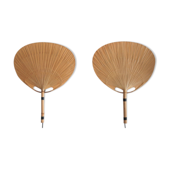 Pair of uchiwa wall lamps by Ingo Maurer, Germany, 1973