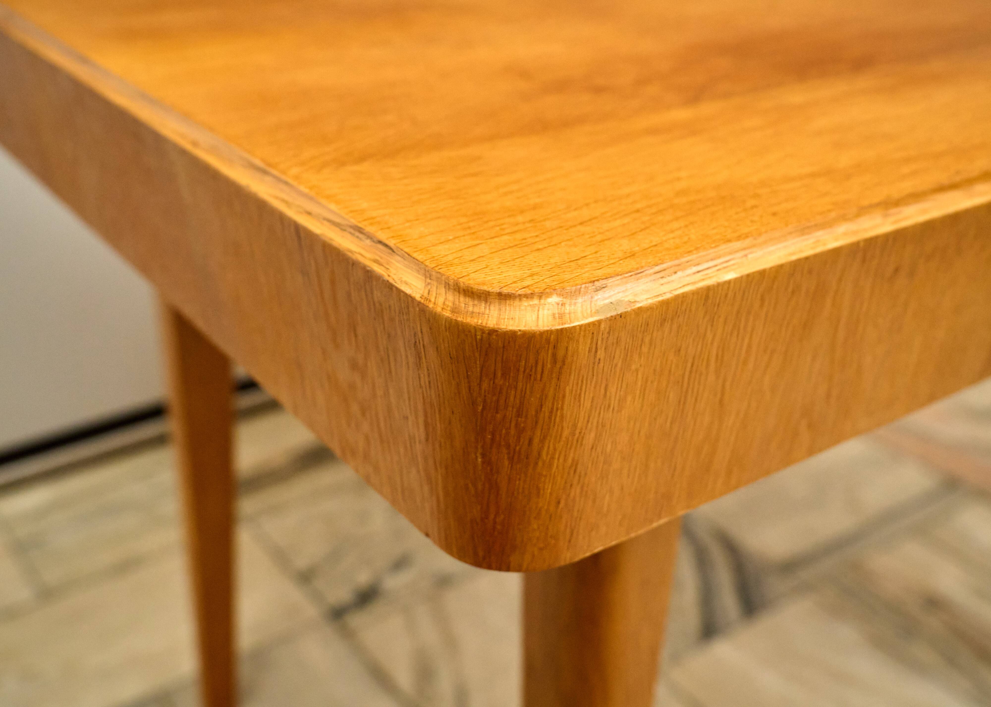 Vintage Extendable Oak Dining Table 1960s Czechoslovakia