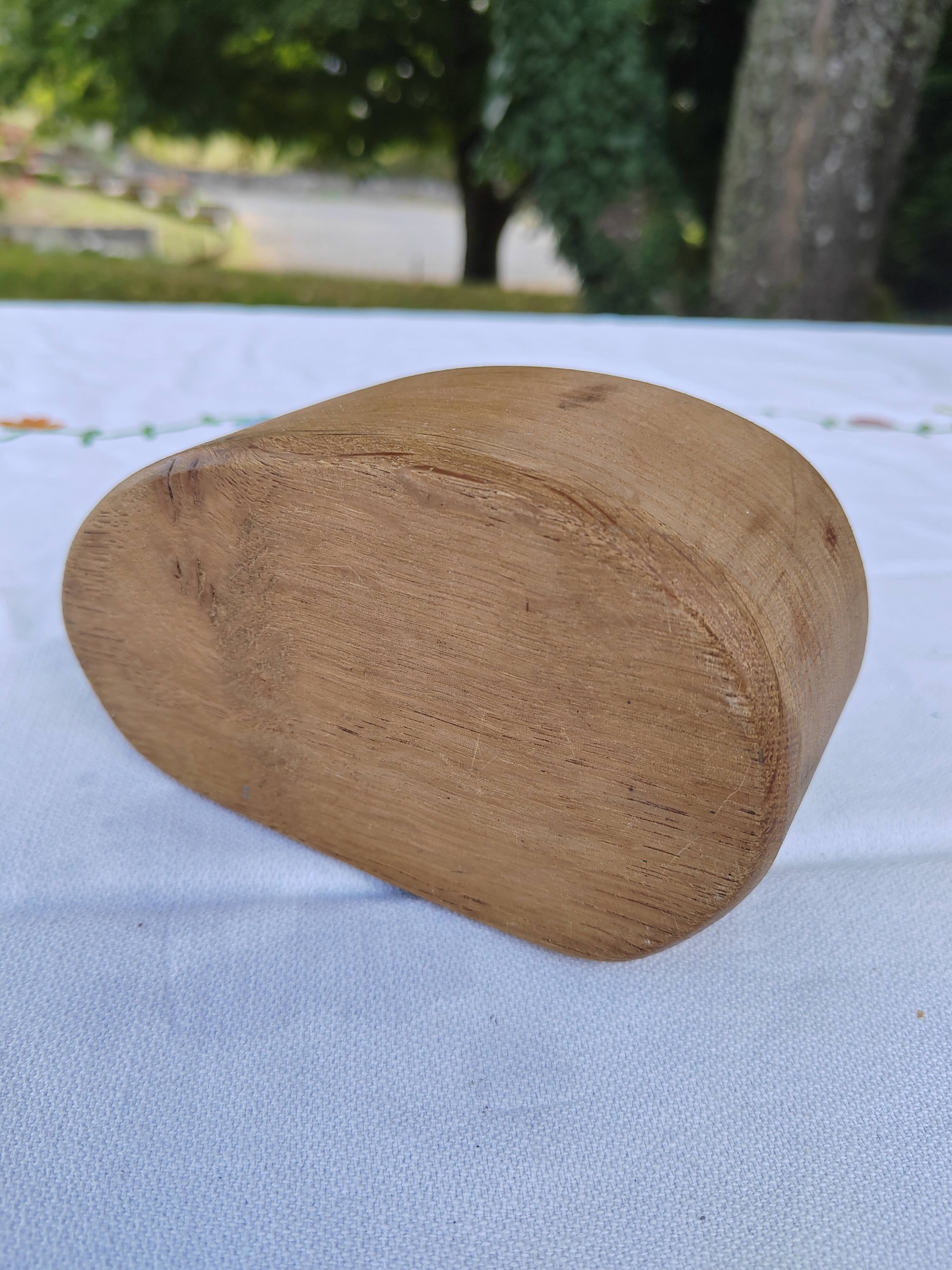 Carved wooden box in the shape of a small piece of furniture - handmade