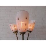 Floor lamp with three shades of glass vintage