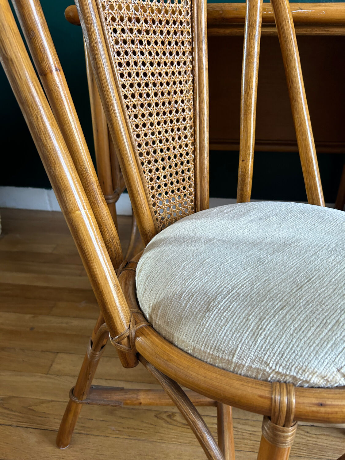 Rattan and wicker desk and chair 1960