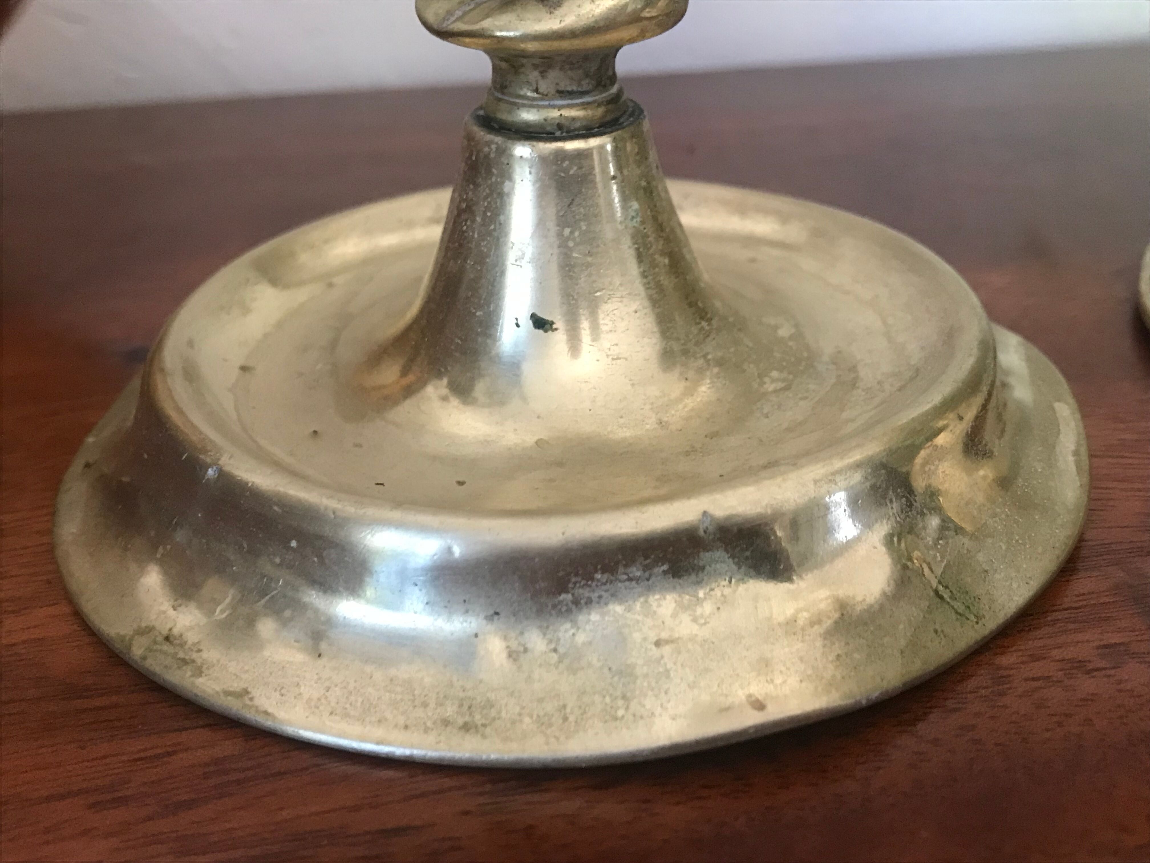 Pair of bronze candle holders 35cm