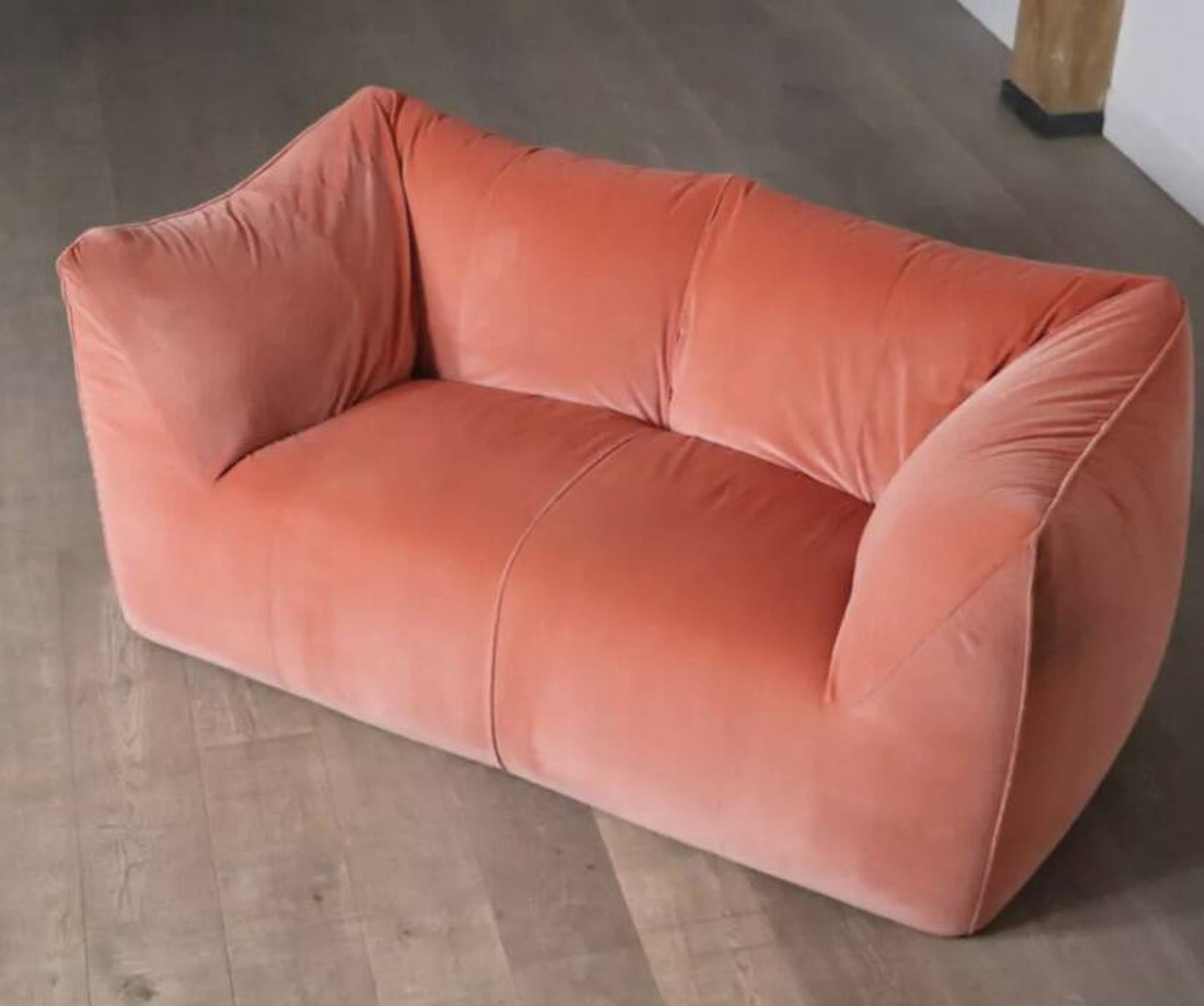 Canapé Le Bambole in coral velvet by Mario Bellini for B&B Italia,