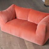Canapé Le Bambole in coral velvet by Mario Bellini for B&B Italia,
