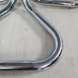 Table 70s, chrome and crystal metal, cobra design model by Giotto Stoppino.