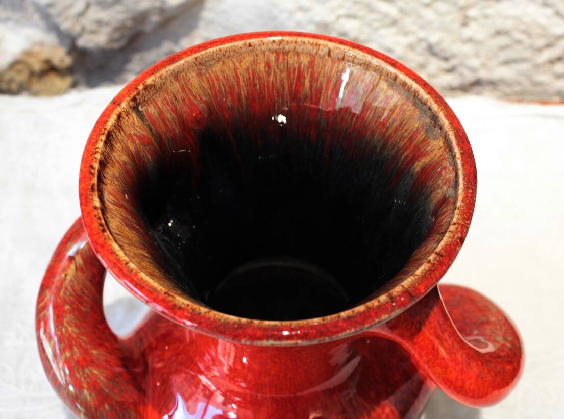 Saint-Paul-de-Vence red flamed earthenware vase circa 1970