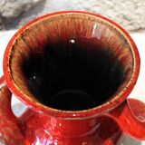 Saint-Paul-de-Vence red flamed earthenware vase circa 1970