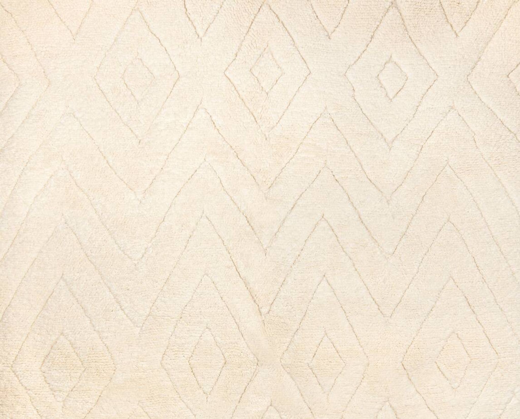 Beni ourain ecru Berber rug with diamond patterns 291 x 203 cm