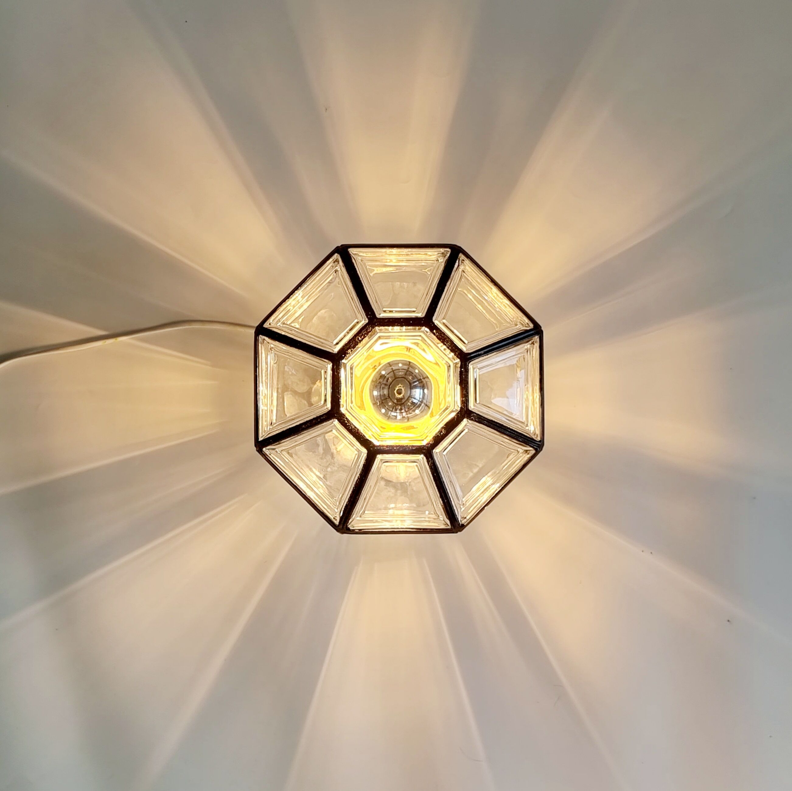 Glass flush mount from Limburg 1960s