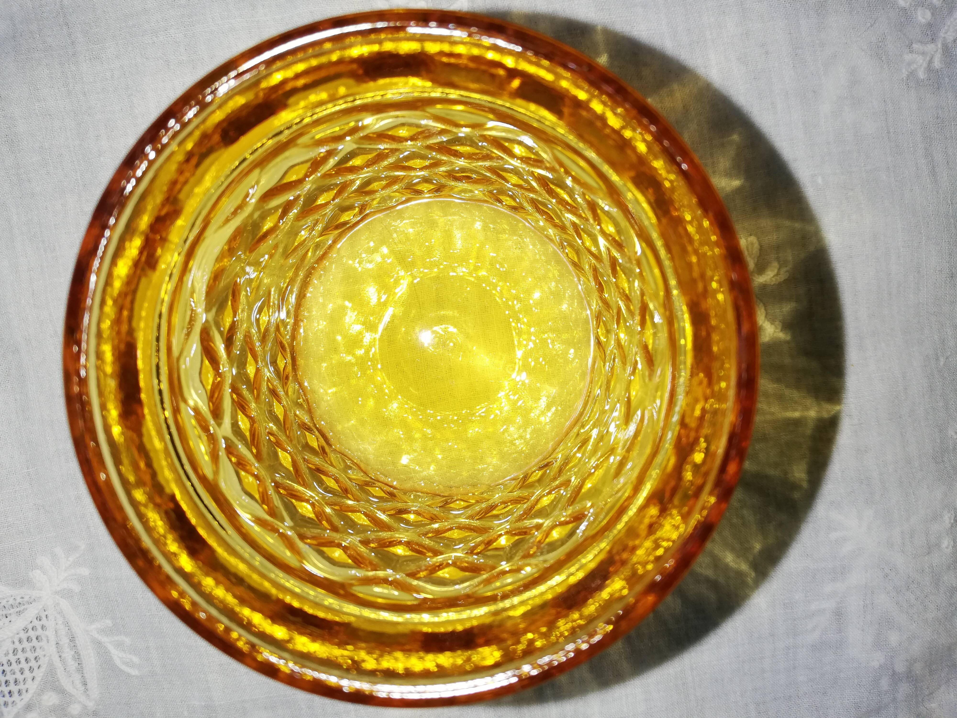 Set of 6 old Pernod amber glasses