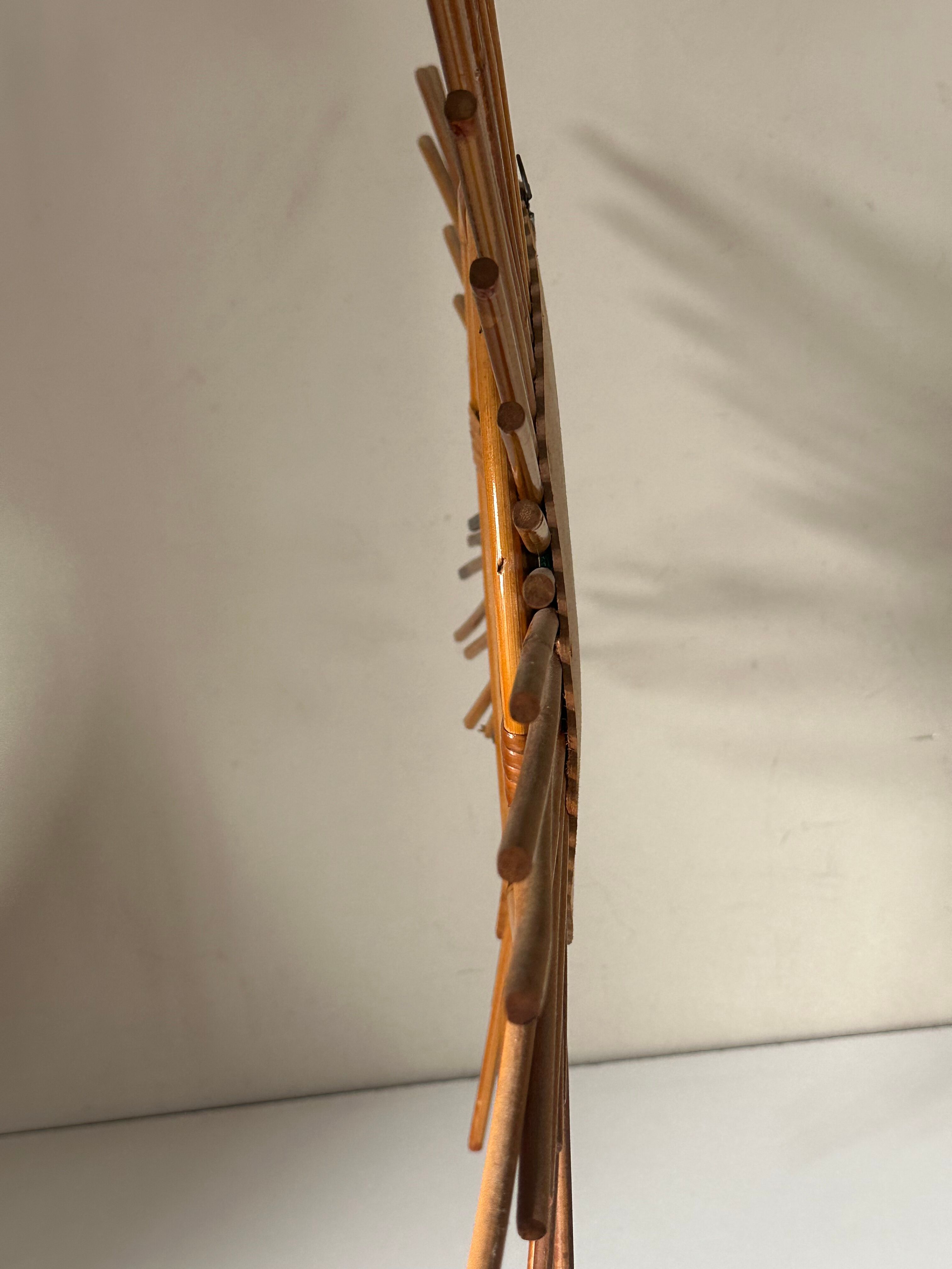 Vintage rattan sun mirror 60 years