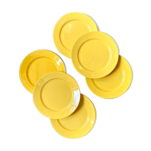 12 yellow earthenware dinner plates