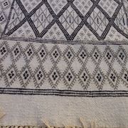 Handmade white carpet corridor 370x80cm