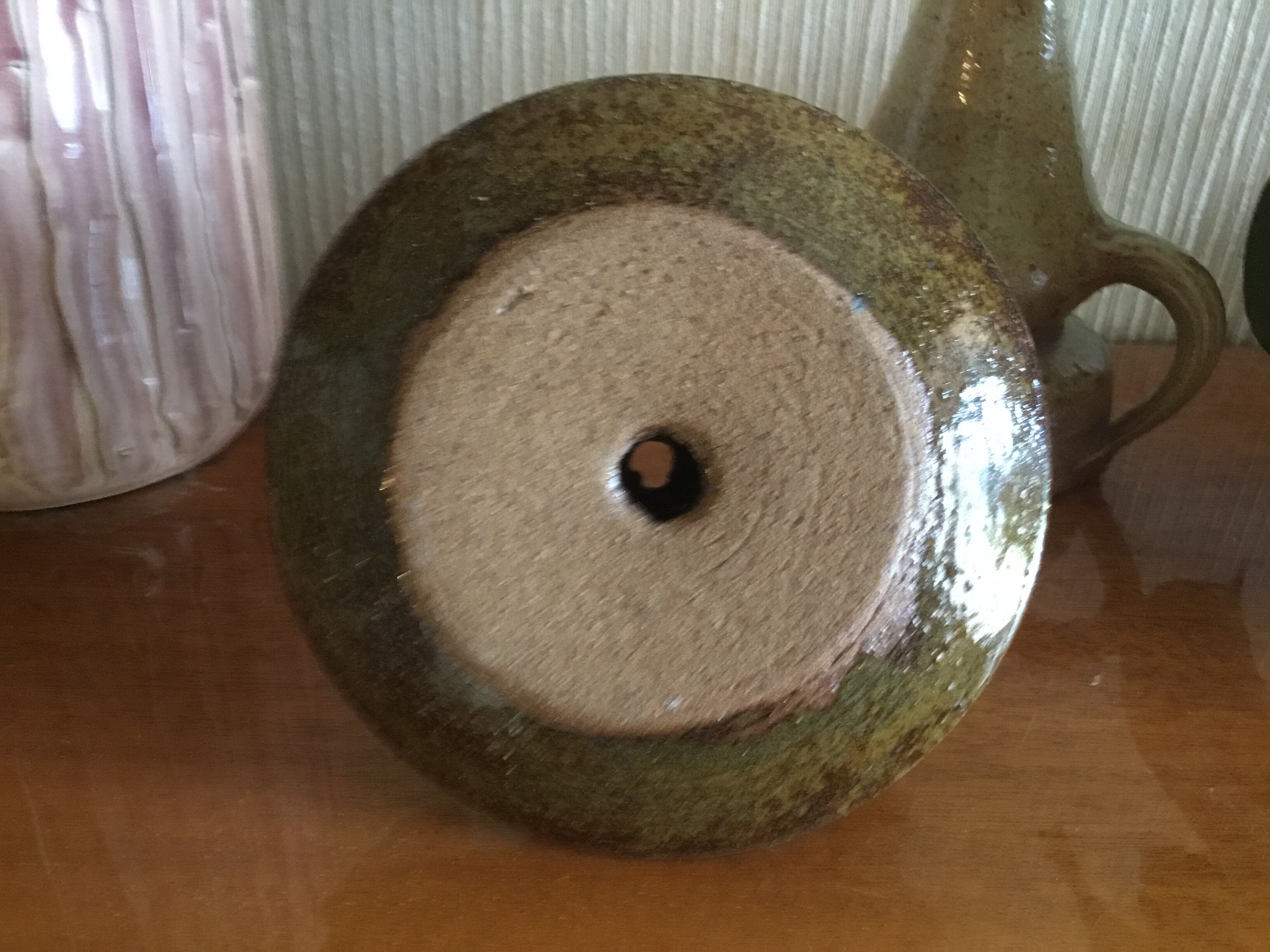 Candlestick enamelled stoneware