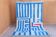 Tapis marocain berbère béni ouarain moderne bleu et blanc