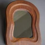 Miroir anthroposophique en bois du milieu du siècle, années 1950