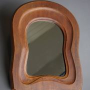Miroir anthroposophique en bois du milieu du siècle, années 1950