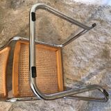 Vintage cantilever chair and chrome cantilever base