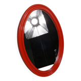 Large Orange Space Age Oval Mirror 1960s