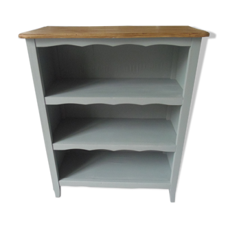 Small vintage library patinated green of grey wood tray