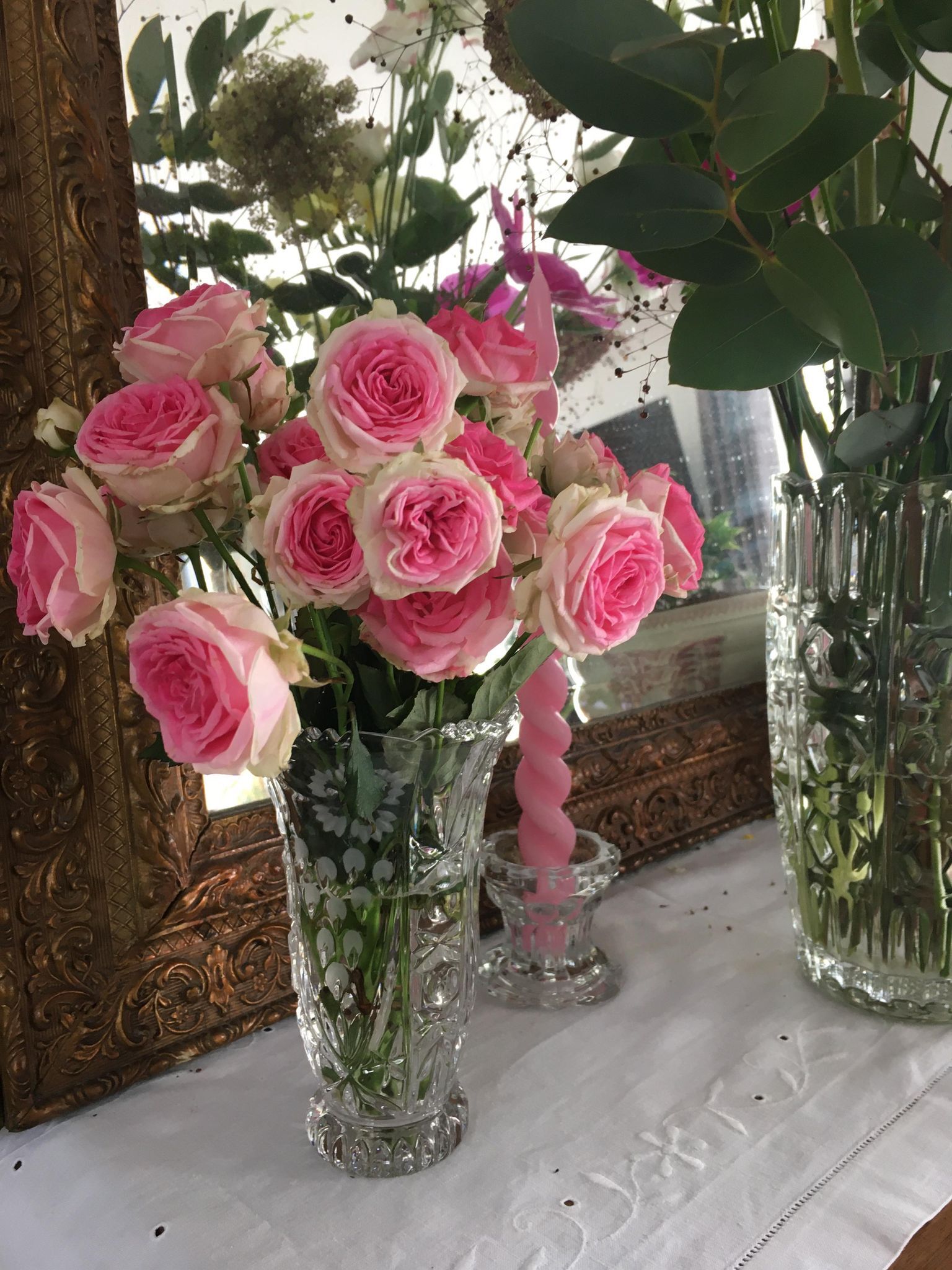 Vintage Bohemian crystal vase