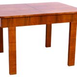 Walnut adjustable dining table, 1930s, Czechoslovakia