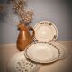 Lot 4 assiettes creuses tons rouge et vert