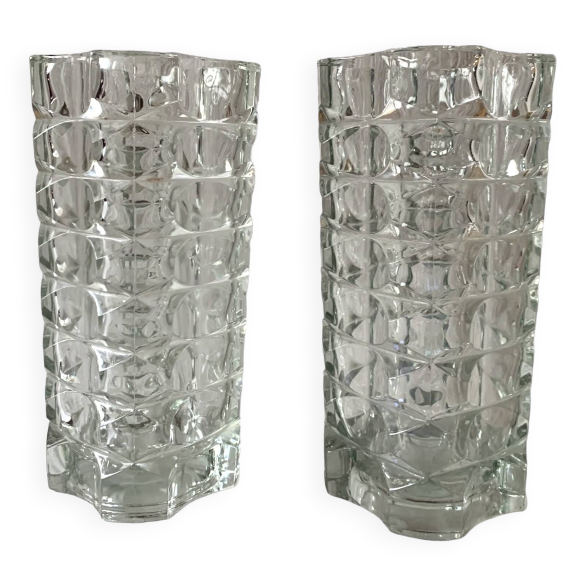 Pair of Windsor vases - JG Durand for Luminarc - large models - 1970