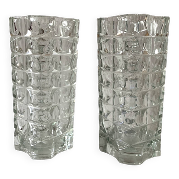 Pair of Windsor vases - JG Durand for Luminarc - large models - 1970