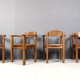 Vintage wooden armchairs made in Belgium, 1970s