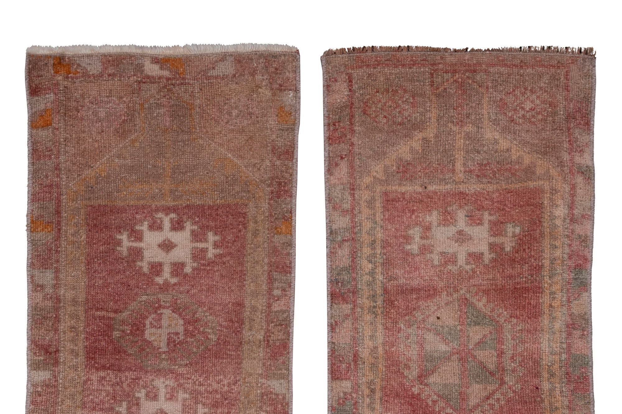 Set of 2 turkish rugs, 1970s, 44 x 102 - 44 x 94 cm