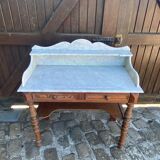 Toilet table in pitchpin and marble