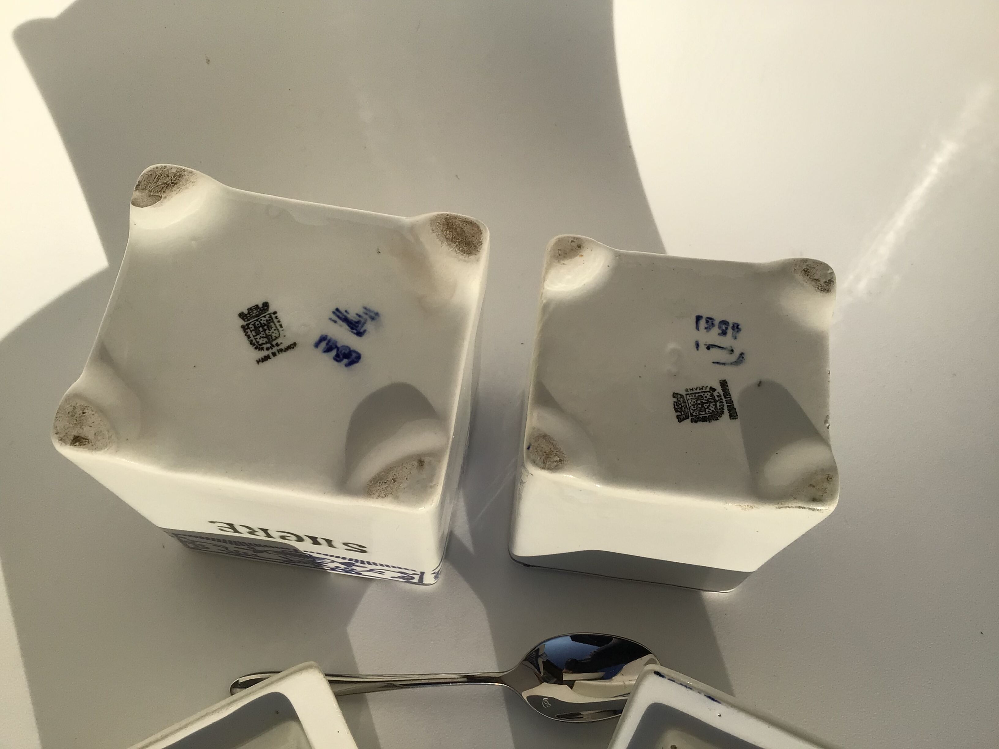 2 Spice pots around 1910 St Amand blue décor