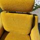 Armchair of the 70s velvet base sleigh in solid mahogany